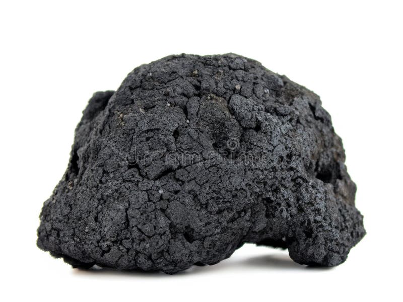 Cărbune negru de lavă izolat pe fond alb royalty free stock photos