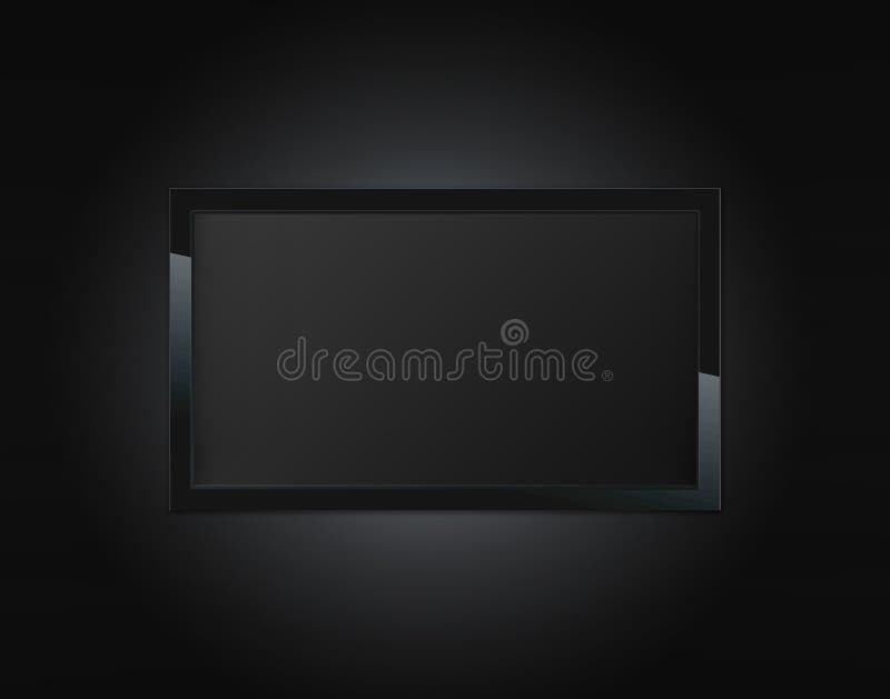 Black LCD tv vector illustration