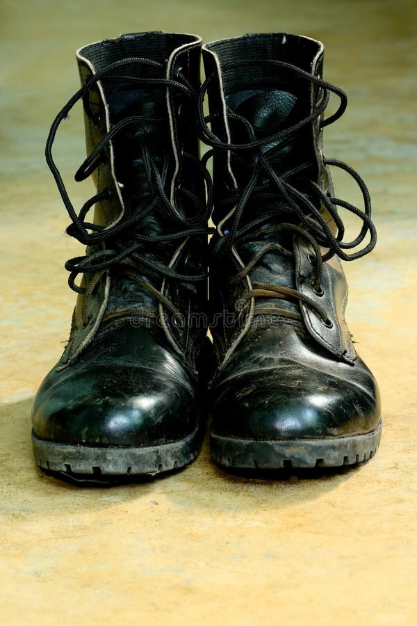 Old army boots stock image. Image of hide, armed, rubber - 18497623
