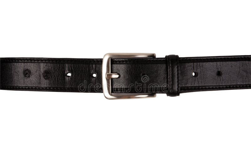 Black Leather Belt with Buckle Stock Image Image of detail, strap