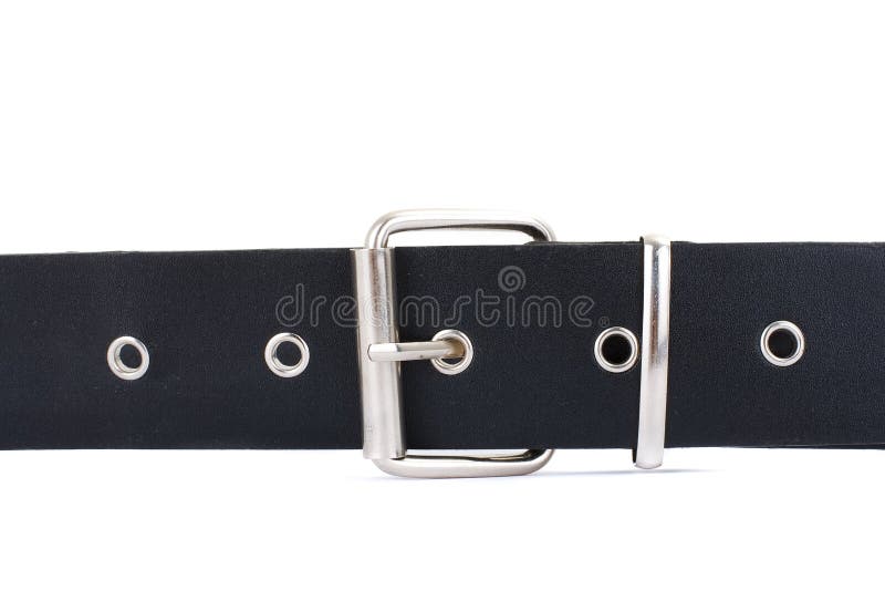 Black Leather Belt with Chrome Studs