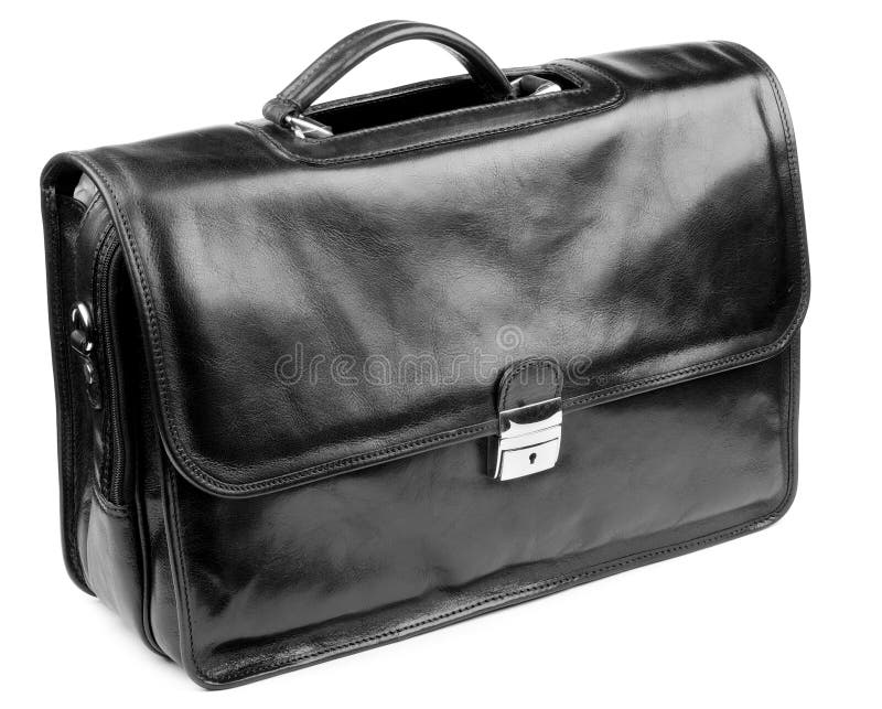 Black Leather Briefcase stock image. Image of contemporary 44933777