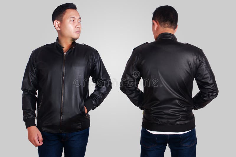 Download Black Leather Jacket Mockup Template Stock Image Image Of Leather Front 107654471