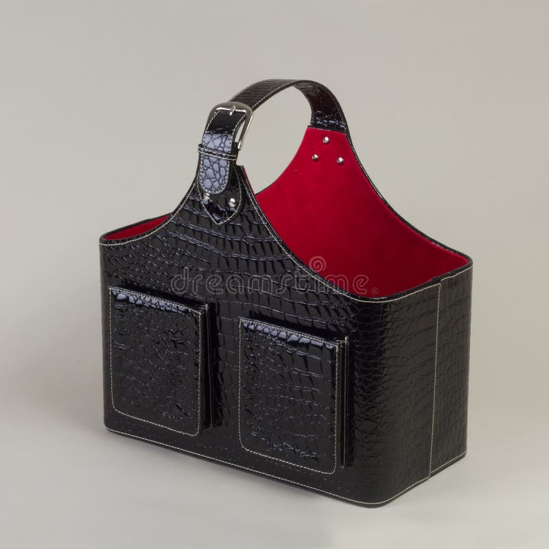 Black Leather Modern Bag Design Home Accessories Magazine Holder