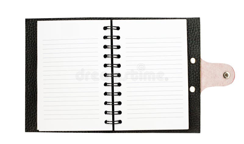 Black leather notebook stock photography