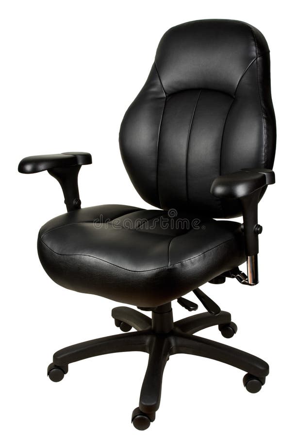 Black Leather Office Chair stock image. Image of casters 11043017