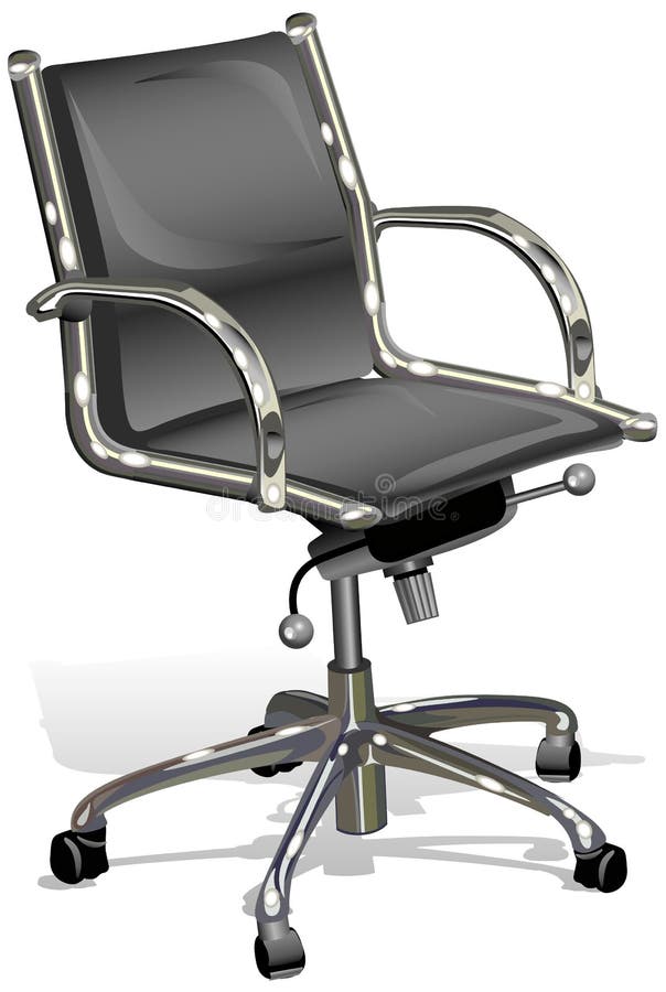Black leather office chair stock illustration