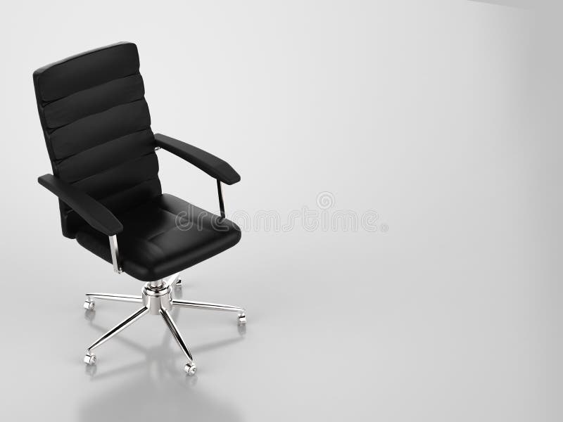 Black leather office chair stock illustration