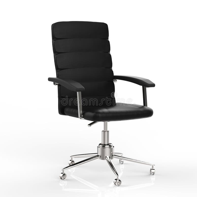 Black leather office chair vector illustration