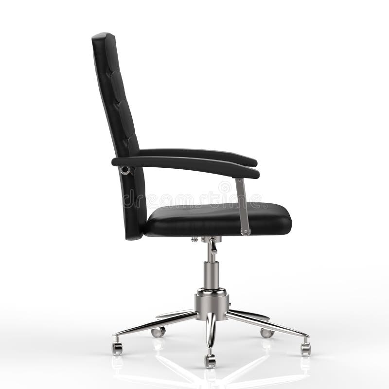 Black leather office chair vector illustration