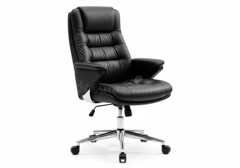 Black leather office chair vector illustration
