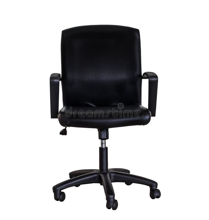 Black Leather Office Chair Isolated Stock Photo Image of decor, chief