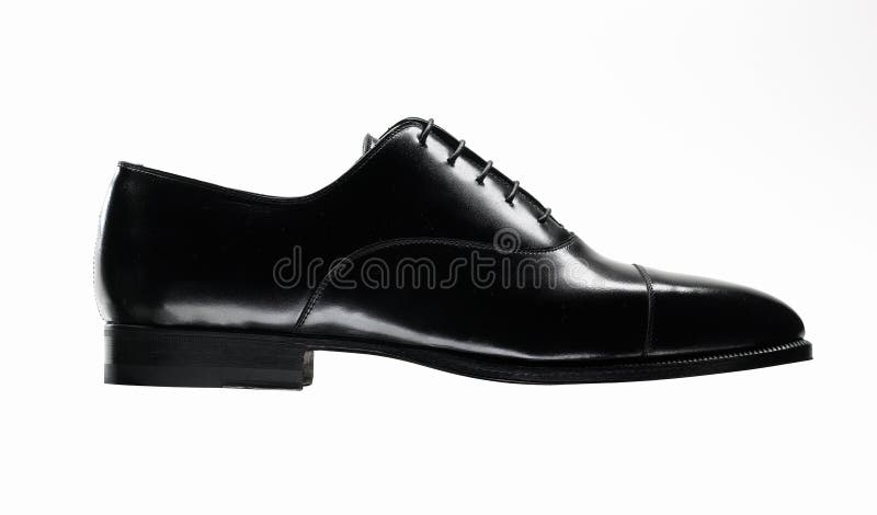 Black leather shoe stock image. Image of personal, clipping - 9651085