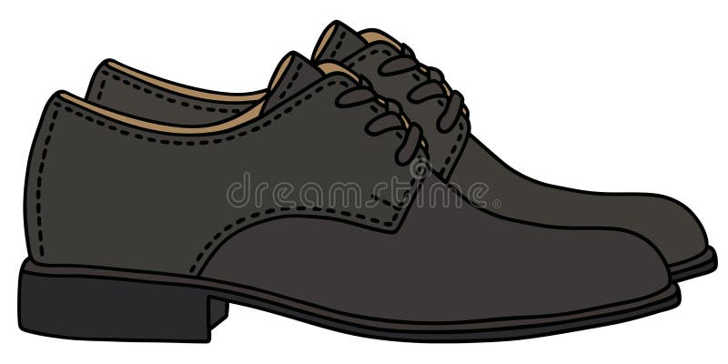 Black leather shoes stock vector. Illustration of dark - 53784284