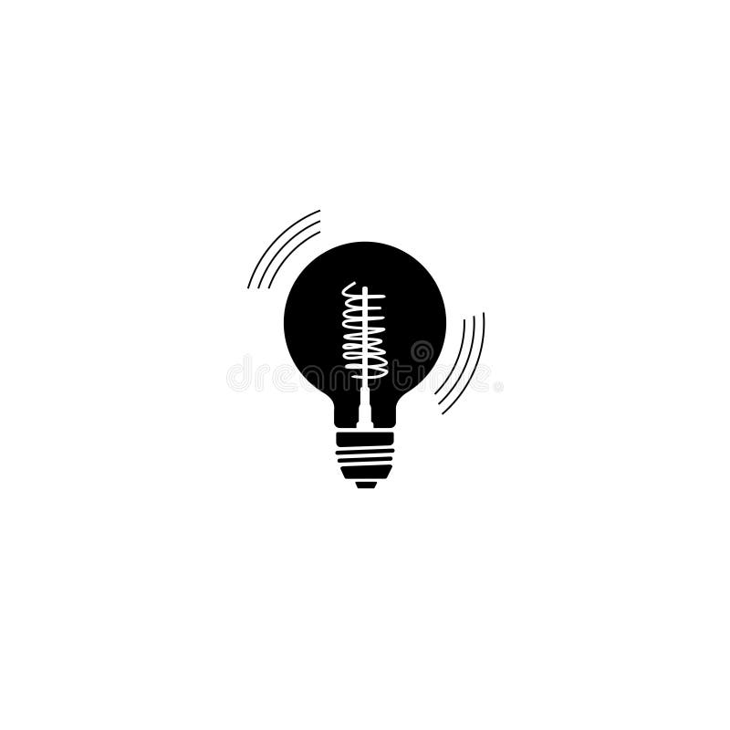 Black light bulb Icon stock vector. Illustration of energysaving