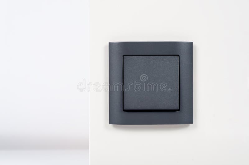 Black Light Switch on White Wall Stock Photo Image of modern, turn