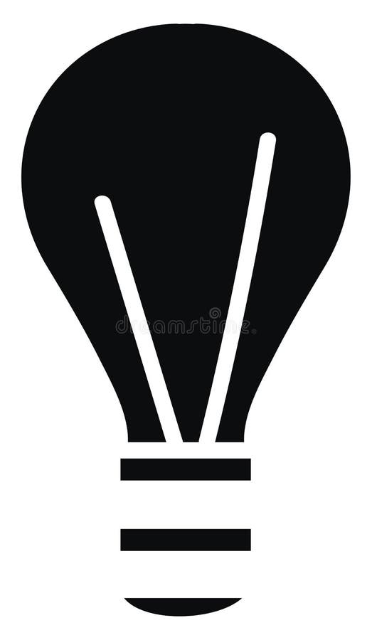 Black lightbulb, icon stock vector. Illustration of office 259784359