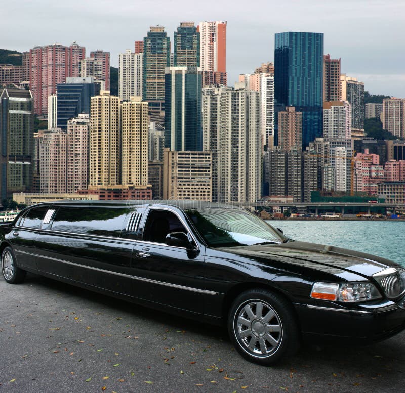 Black limousine in Hong Kong