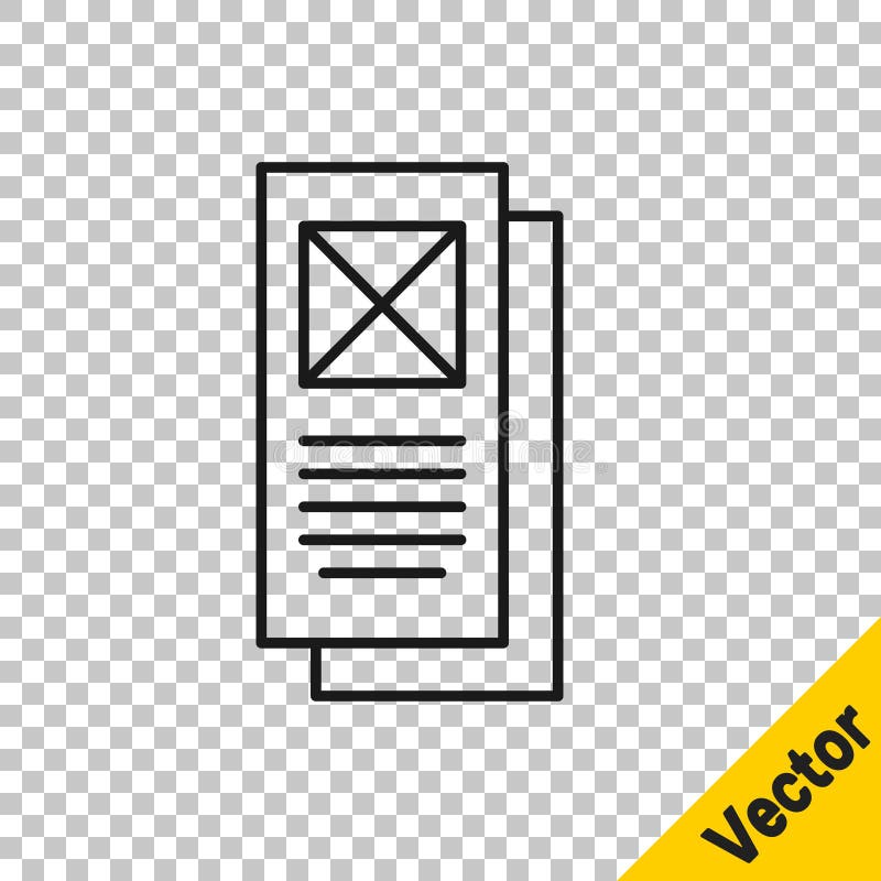 Black line Browser window icon isolated on transparent background. Vector vector illustration