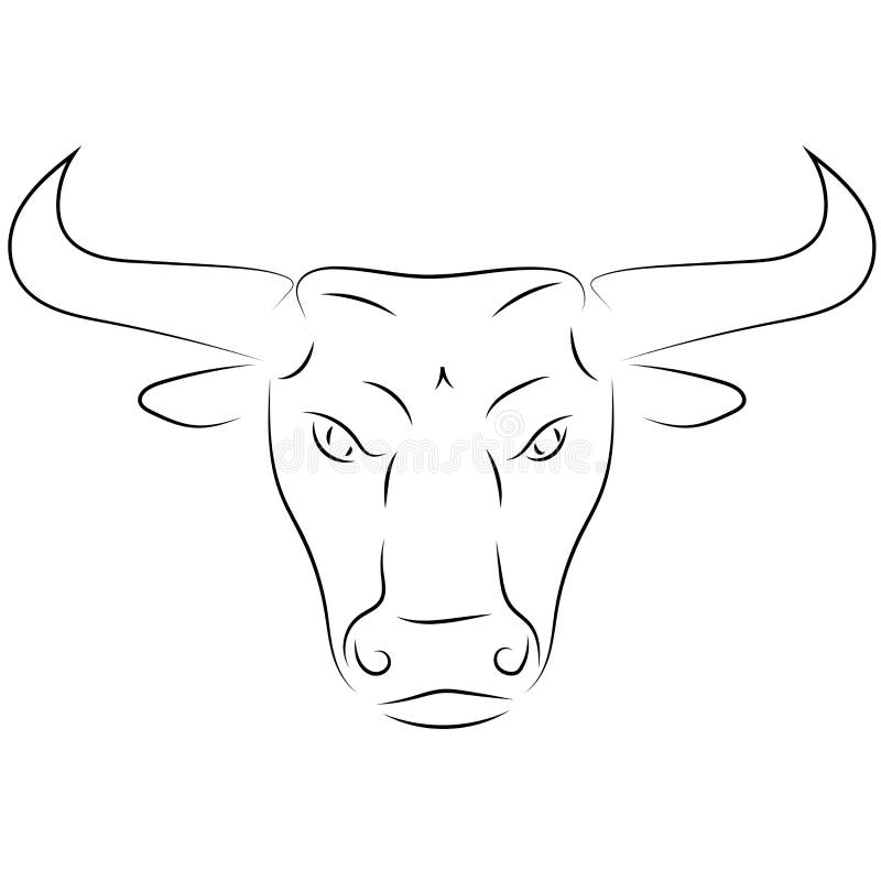 Abstract simple bull head logo Royalty Free Vector Image
