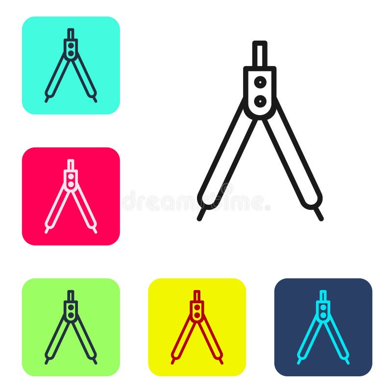 Technical & engineering drawing tools. Vector flat icon set