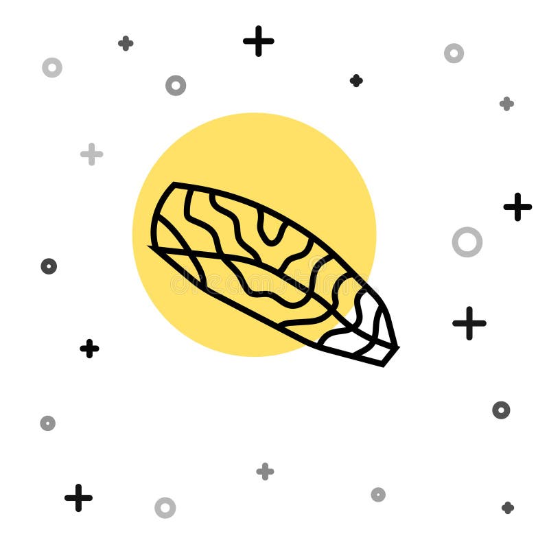 Black line fish steak icon isolated on white background random dynamic shapes vector ilustração stock