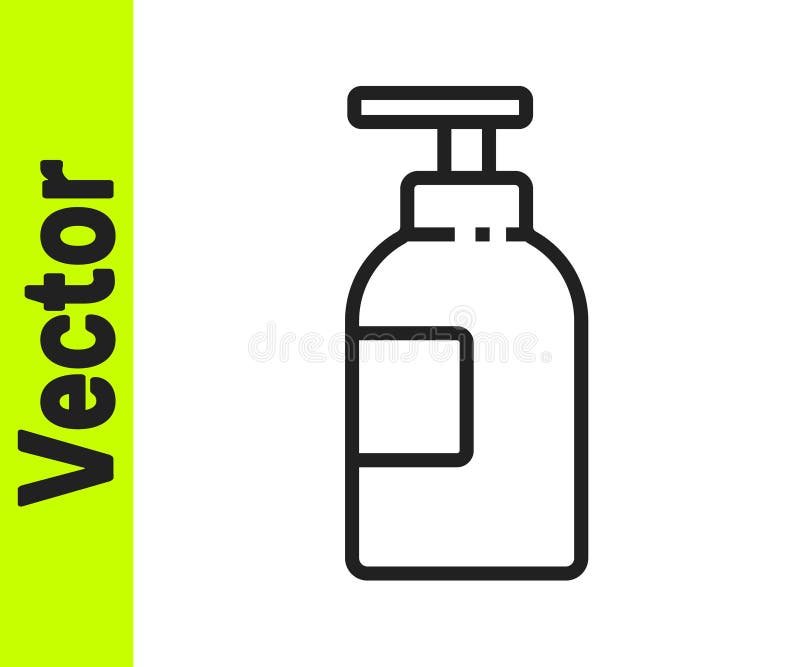 Black Line Hand Sanitizer Bottle Icon Isolated On White Background Disinfection Concept Washing Gel Alcohol Bottle Stock Vector Illustration Of Cleanser Icon