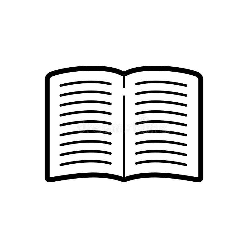 Black line icon for Book, textbook and open vector illustration Black line icon for Book, textbook and open vector illustration