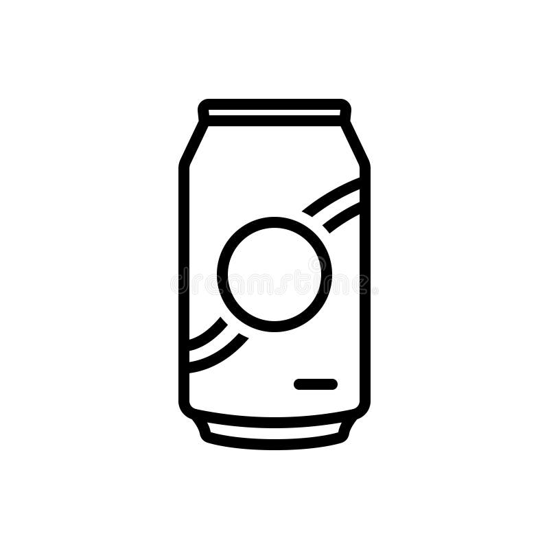 Black Line Icon for Can, Drink and Soda Stock Illustration ...