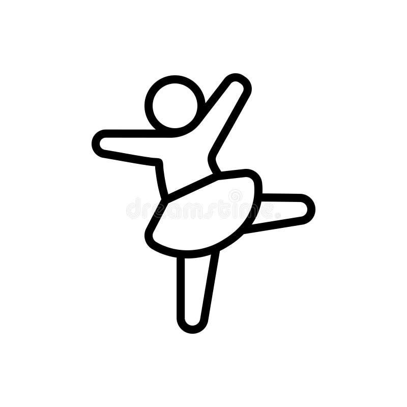 Black line icon for Dance, shindig and orchestics royalty free illustration