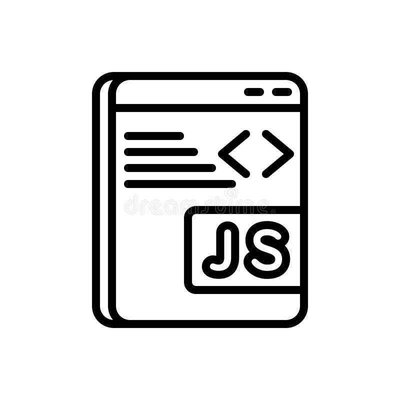 Black Line Icon For Javascript Programming And Software Stock Vector Illustration Of Software Java 144982350