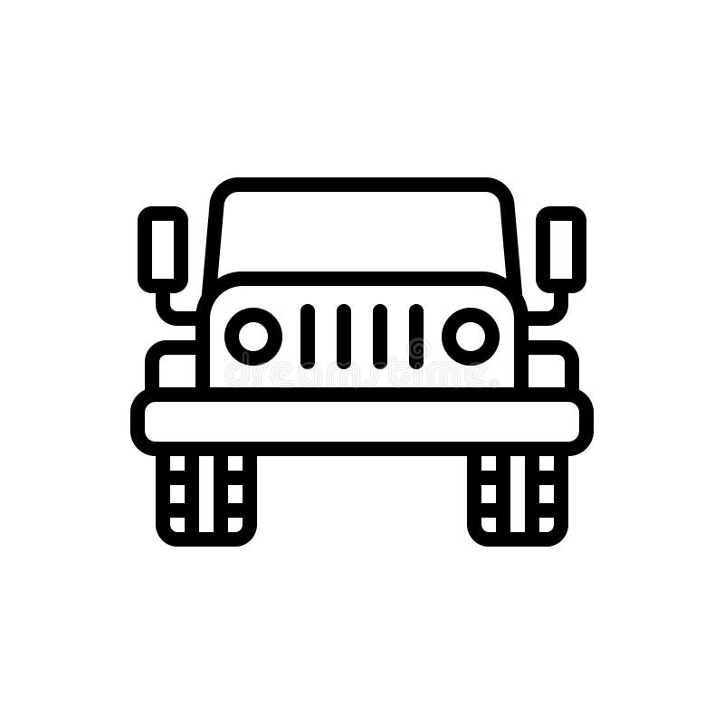 Black Line Icon for Jeep, Automobile and Transportation Stock Vector -  Illustration of transportation, silhouette: 145171024