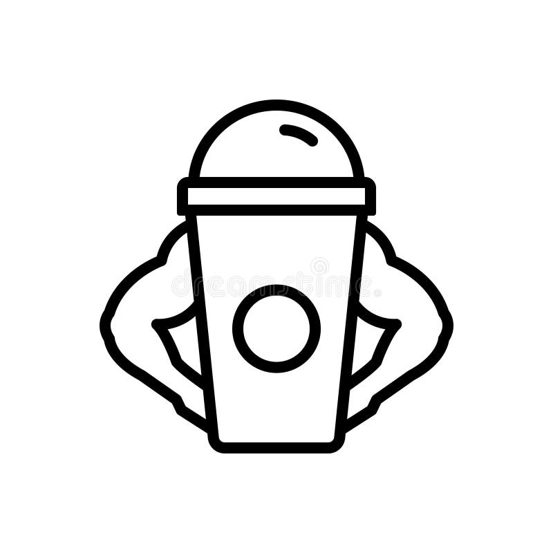 Black line icon for Protein Shake, protein and cocktail royalty free illustration