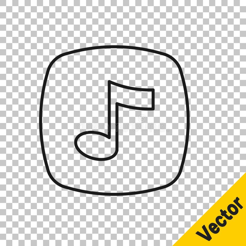 Black line music note tone icon isolated on transparent background vector ilustração royalty free