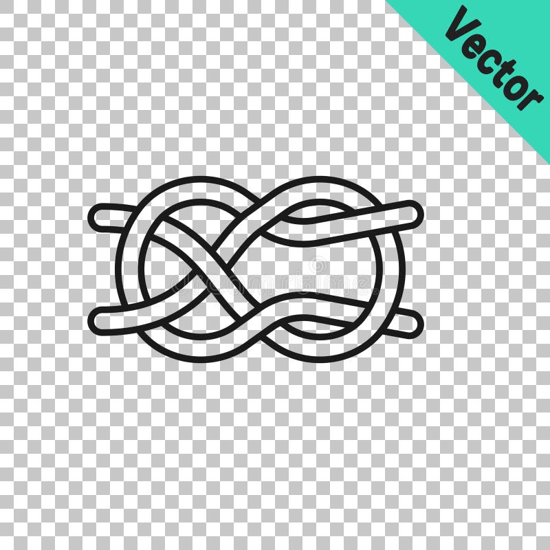 Black Line Nautical Rope Knots Icon Isolated on Transparent Background. Rope  Tied in a Knot Stock Vector - Illustration of design, decoration: 232078618