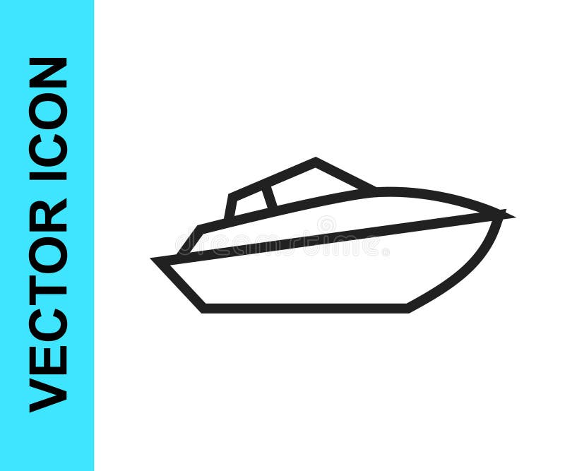 Speed boat line icon Royalty Free Vector Image