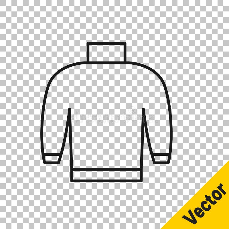 Black line sweater icon isolated on transparent background pullover sweatshirt sign vector ilustração royalty free
