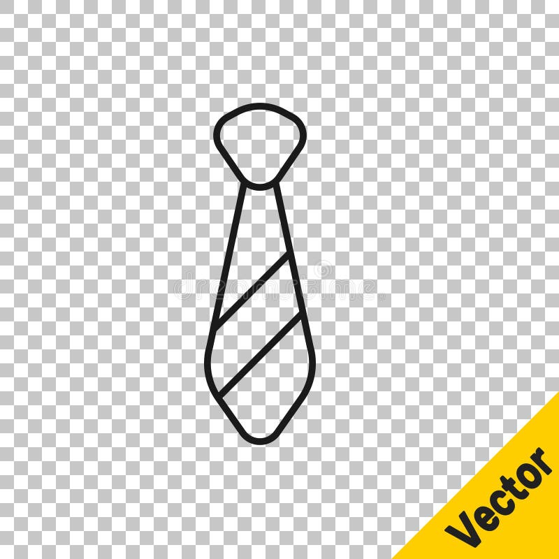 Black Line Tie Icon Isolated on Transparent Background. Necktie and ...