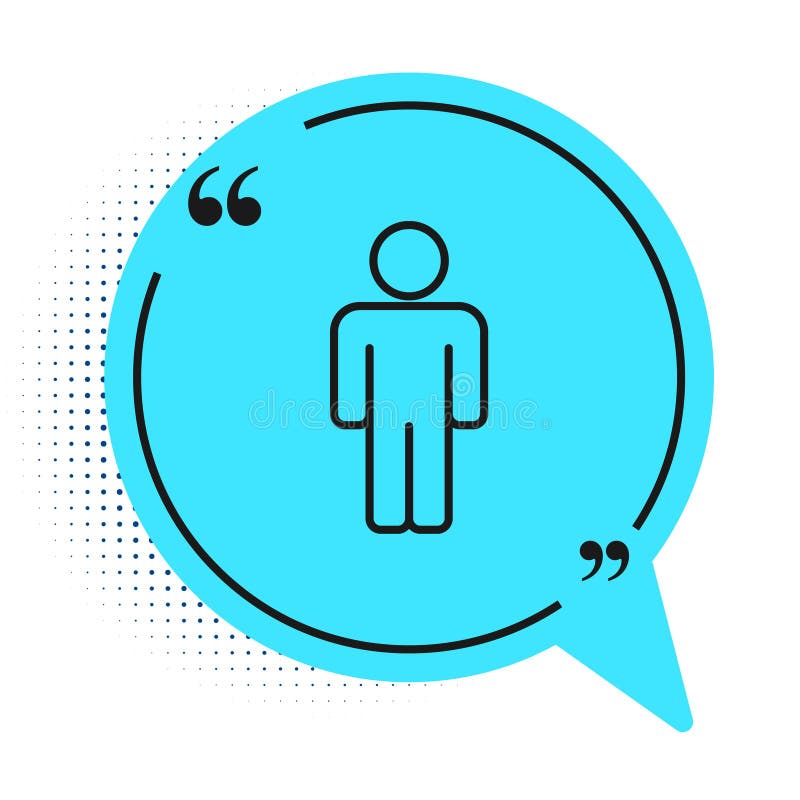 Black line User of man icon isolated on white background. Business avatar symbol user profile icon. Male user sign. Blue stock illustration