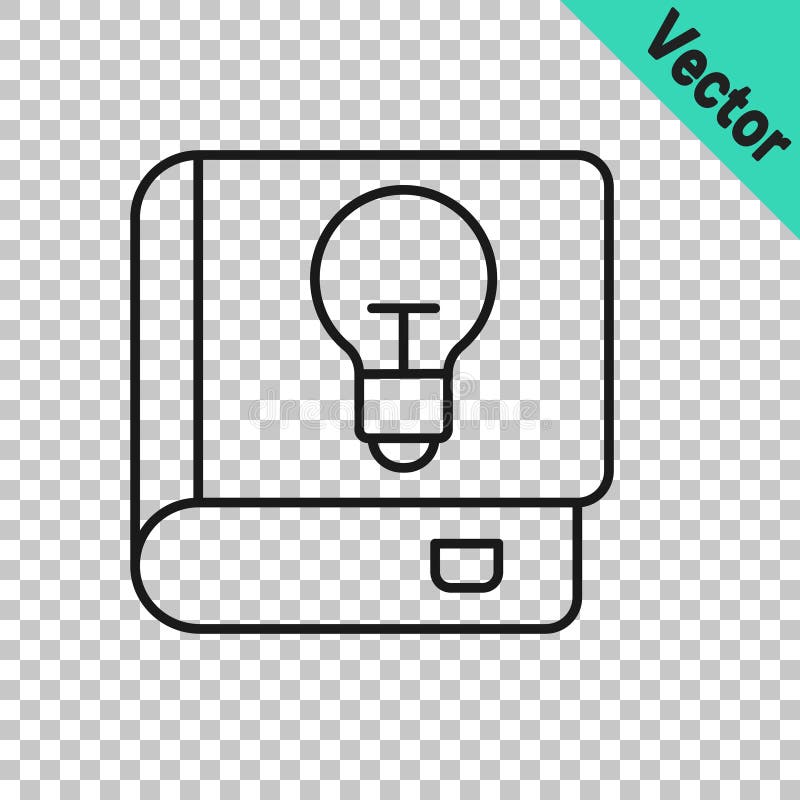 Black line User manual icon isolated on transparent background. User guide book. Instruction sign. Read before use royalty free illustration