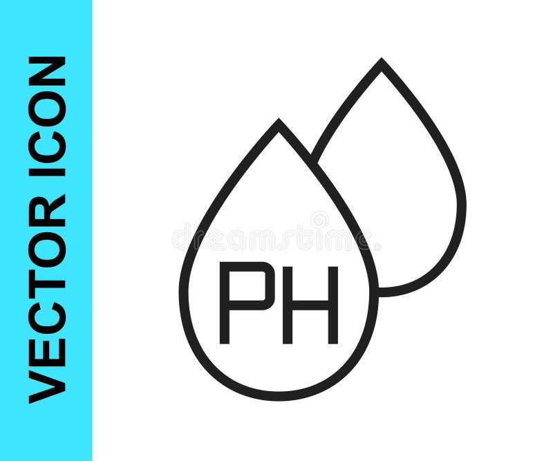 Black Line Water Drop Icon Isolated on White Background. Vector Stock