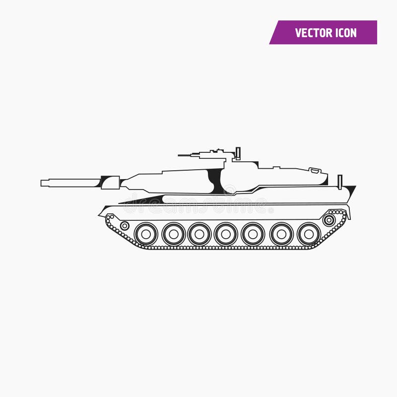 Black icon on white background military tank Vector Image