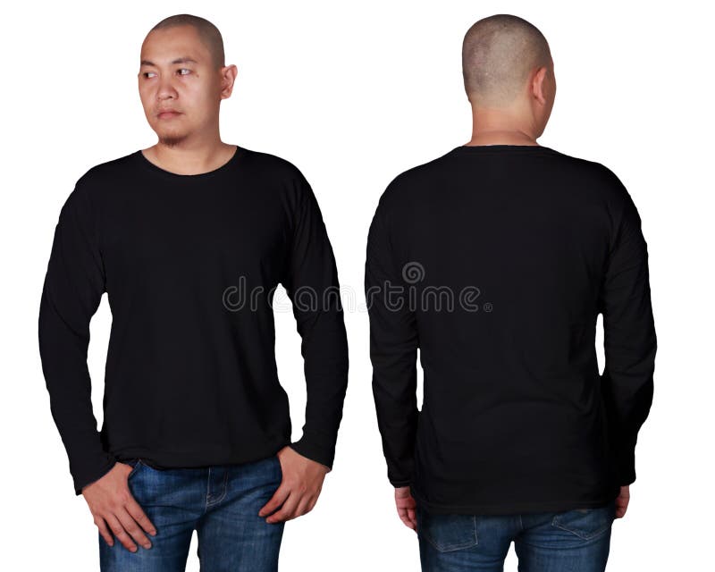 Black Long Sleeved T Shirt Mock Up Stock Photos - Free & Royalty-Free ...