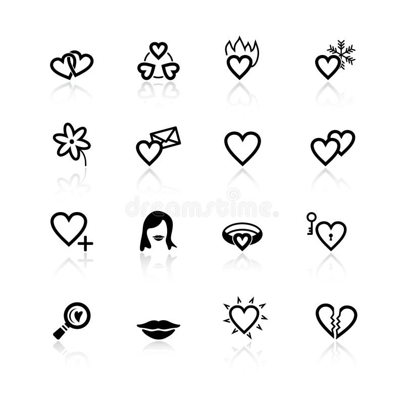 Black love and dating icons vector illustration