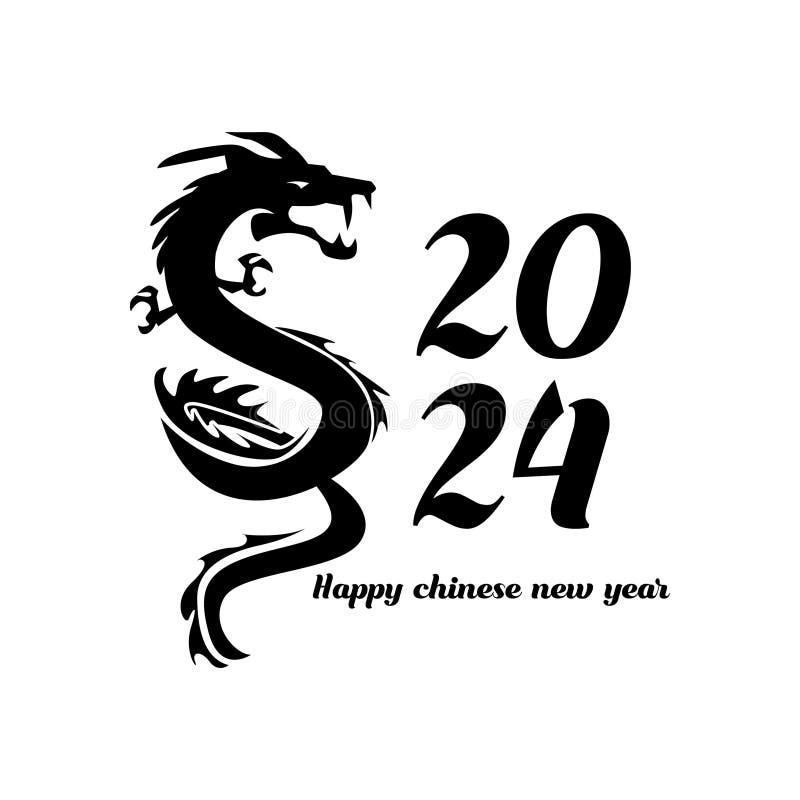 2024 Dragon New Year S Greeting Card with Two Dragons(serpents) Flying