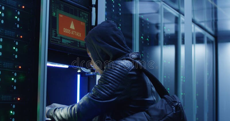 Black Man Hacking Computer System in Server Room Stock Image - Image of  indoors, criminal: 130140323