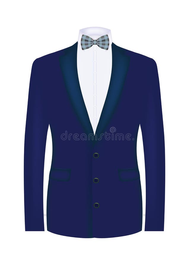 Blue Suit With Bow Tie Stock Vector Illustration Of Blue 173525097