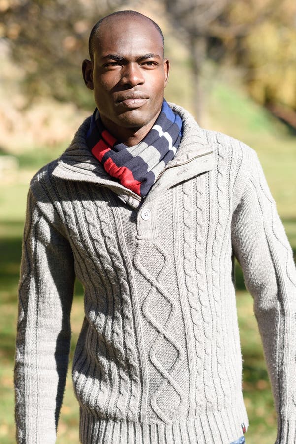 Black Man Wearing Casual Clothes in Urban Background Stock Image ...