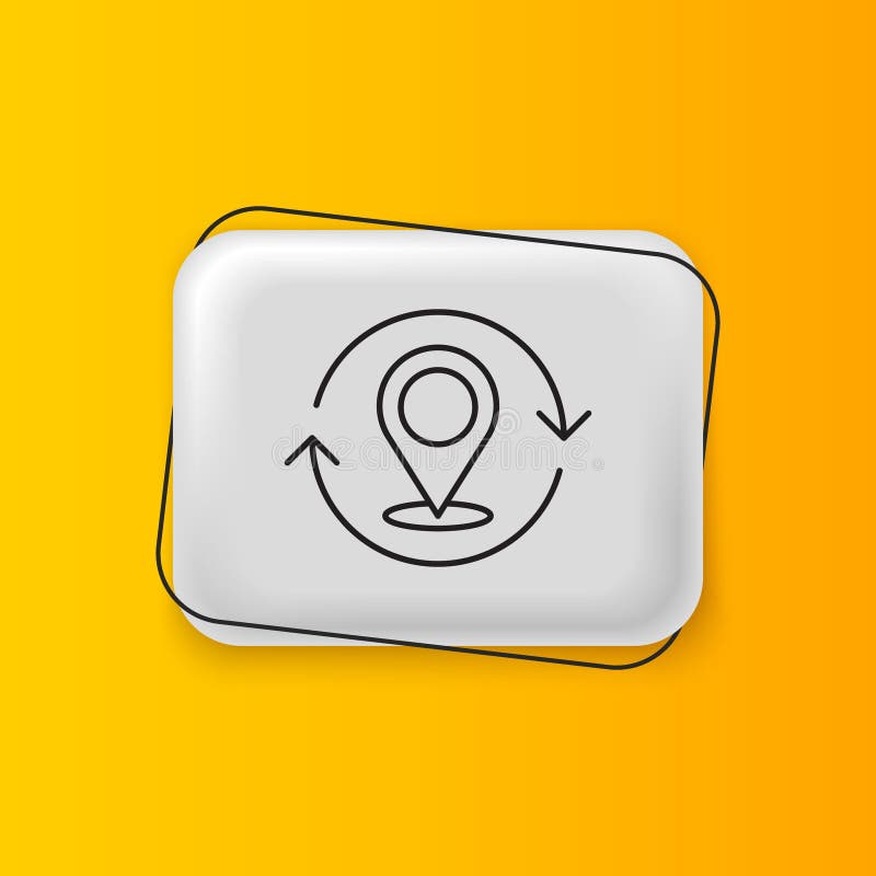 Black Map pin icon isolated on yellow background. Navigation, pointer, location, map, gps, direction, search concept stock illustration