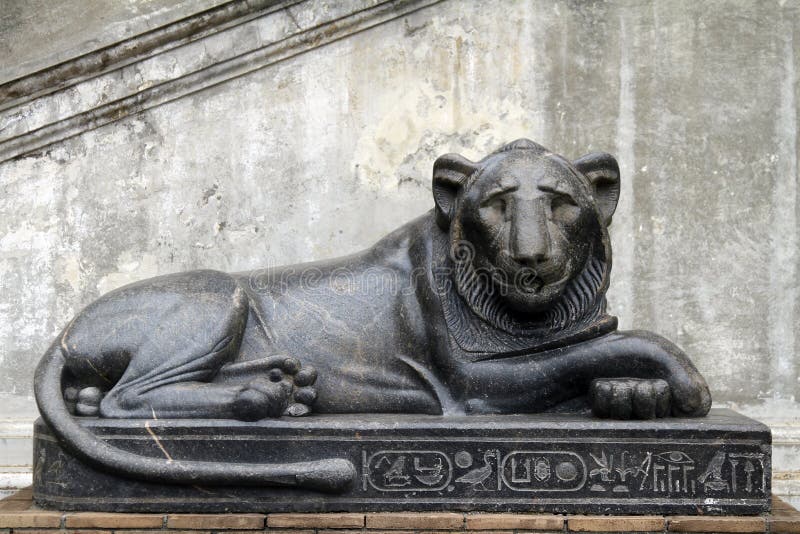 Black Marble Lion Statue Located Vatican Museums Stock Photos Free